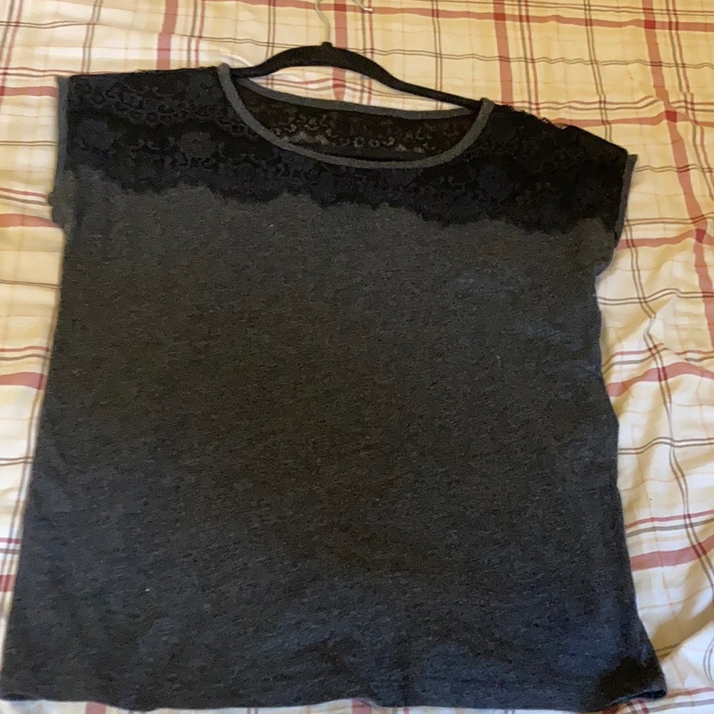 Loft small petite lace short sleeve shirt